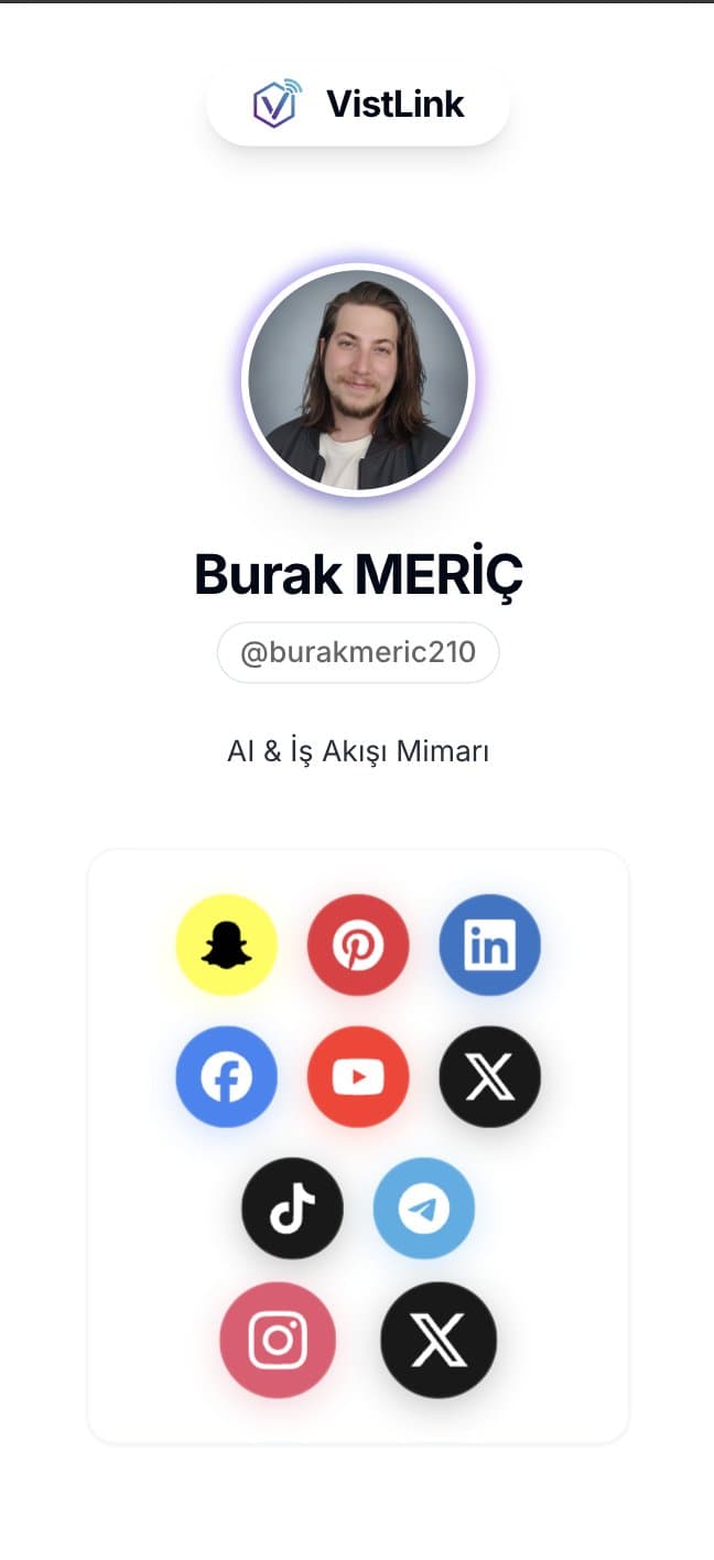 VistLink profil sayfası: NFC kartla açılan dijital kartvizit